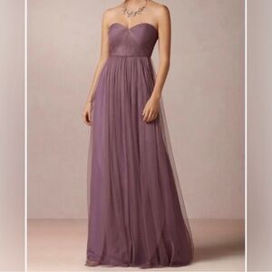 Jenny Yoo Strapless Purple Dress